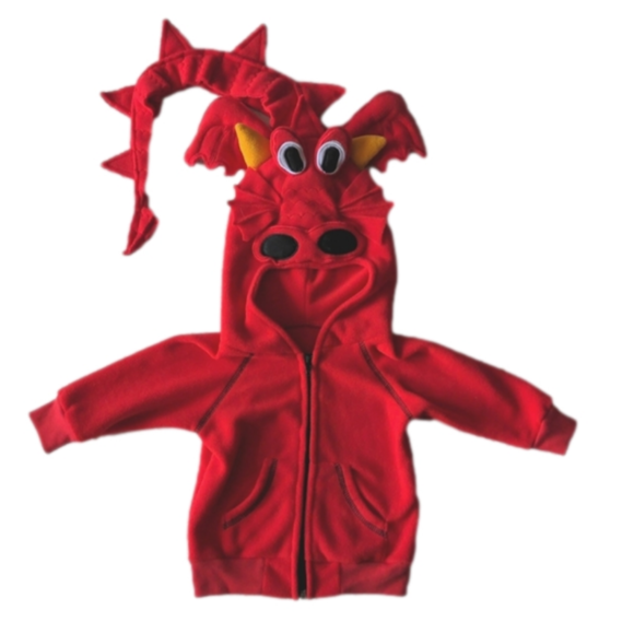 Source Unknown Other - Red Dragon Zip Up Fleece Hoodie Sweatshirt